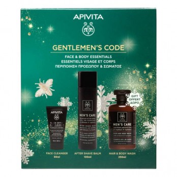 Apivita Men's Care After Shave Ενυδατικό After Shave κατά των Ερεθισμών 100ml & Black Detox Μαύρο Gel Καθαρισμού για Πρόσωπο - Μάτια 50ml & Δώρο Men's Care Hair & Body Wash Σαμπουάν & Αφρόλουτρο για Άντρες 250ml