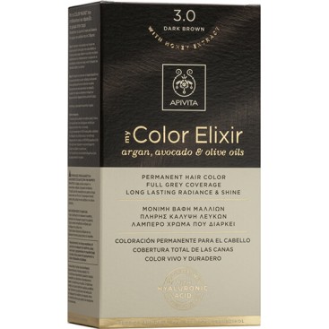 Apivita My Color Elixir 3.0 Dark Brown | Μόνιμη Βαφή Μαλλιών 3.0 Καστανό Σκούρο 