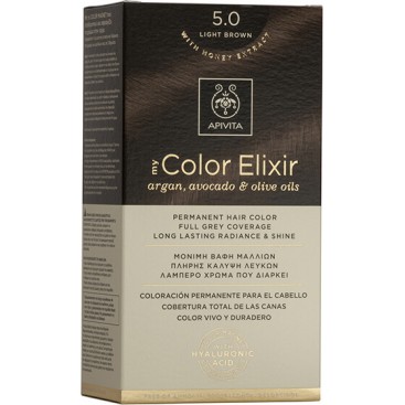 Apivita My Color Elixir 5.0 Light Brown | Μόνιμη Βαφή Μαλλιών 5.0 Καστανό Ανοιχτό 