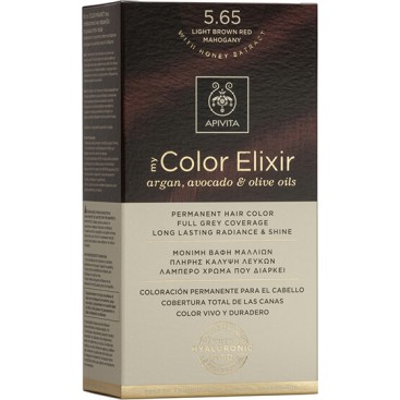 Apivita My Color Elixir 5.65 Light Brown Red Mahogany | Μόνιμη Βαφή Μαλλιών 5.65 Καστανό Ανοιχτό Κόκκινο Μαονί