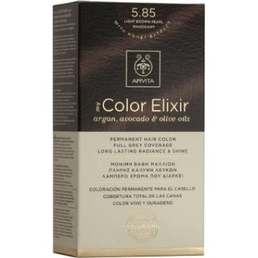 Apivita My Color Elixir 5.85 Light Brown Pearl Mahogany | Μόνιμη Βαφή Μαλλιών 5.85 Καστανό Ανοιχτό Περλέ Μαονί