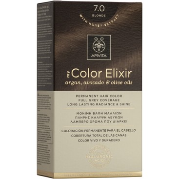 Apivita My Color Elixir 7.0 Blonde  | Μόνιμη Βαφή Μαλλιών 7.0 Ξανθό 