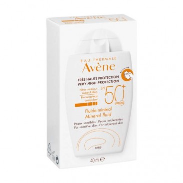 Avene Mineral Fluide SPF50+ 40ml | Αντιηλιακή Κρέμα Προσώπου για την Ευαίσθητη Επιδερμίδα