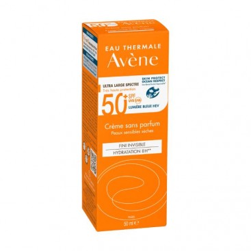 Avene Creme SPF50+ Sans Parfume TriAsorB™  50ml | Αντηλιακή Κρέμα Προσώπου για Ξηρό & Ευαίσθητο Δέρμα Χωρίς Άρωμα