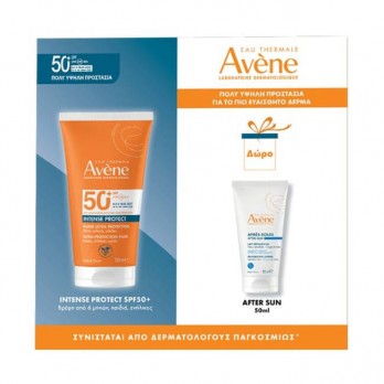 Avene Intense Protect SPF50 Aντηλιακό για το Ευαίσθητο Δέρμα ,Χωρίς Άρωμα  για Πρόσωπο & Σώμα 150ml & Δώρο Reparateur Apres Soleil Γαλάκτωμα για μετά την Έκθεση στον Ήλιο 50ml