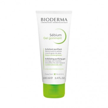 Bioderma Sebium Gel Gommant 100ml | Απολεπιστικό Καθαριστικό Τζελ για Μικτό προς Λιπαρό Δέρμα με Τάση Ακμής