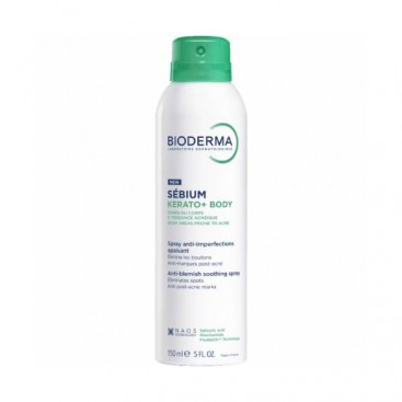 Bioderma Sebium Kerato+ Body Spray 150ml | Σπρέι Σώματος 3 σε 1 για Ατέλειες Κοκκινίλες, Σημάδια & Δέρμα με Τάση Ακμής