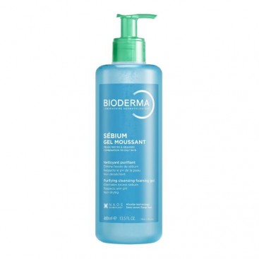 Bioderma Sebium Gel Moussant 400ml | Απαλό Αφρίζον Τζελ Καθαρισμού για Μικτές και Λιπαρές Επιδερμίδες 