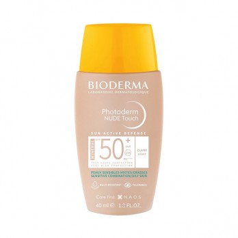 Bioderma Photoderm Nude Touch SPF50+ Light Colour 40ml | Aντιηλιακή Κρέμα Προσώπου για Ματ Κάλυψη Ανοιχτή Απόχρωση 