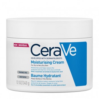 CeraVe Moisturising Cream 340g | Ενυδατική Κρέμα Προσώπου και Σώματος με Ceramides και Υαλουρονικό Οξύ