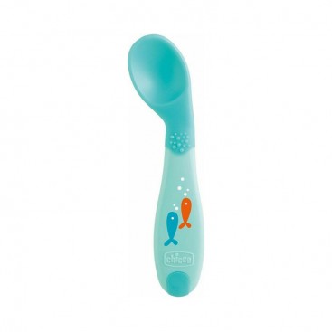 Chicco Baby's First Spoon 8m+ | Κουτάλι Σιλικόνης Αρχής σε Χρώμα Σιέλ 