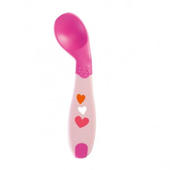 Chicco Baby's First Spoon Pink 8m+ | Κουτάλι Σιλικόνης Αρχής σε Χρώμα Ροζ