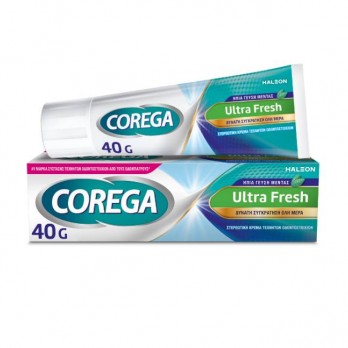 Corega Ultra Fresh Cream 40gr | Στερεωτική Κρέμα Τεχνητής Οδοντοστοιχίας Με Γεύση Μέντας