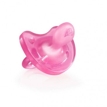 Chicco Physio Forma Soft Pink, 6-16m 1τμχ | Πιπίλα Όλο Σιλικόνη Ροζ 6-16m