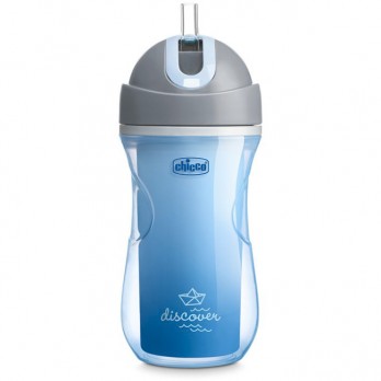 Chicco Sport Cup 14m+ Blue Camo 266ml | Παγούρι Υγρών με Καλαμάκι σε Μπλε για Ηλικίες 14m+