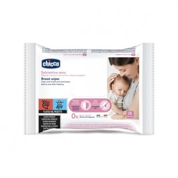 Chicco Breast Wipes 16τμχ | Μαντηλάκια Καθαρισμού Στήθους