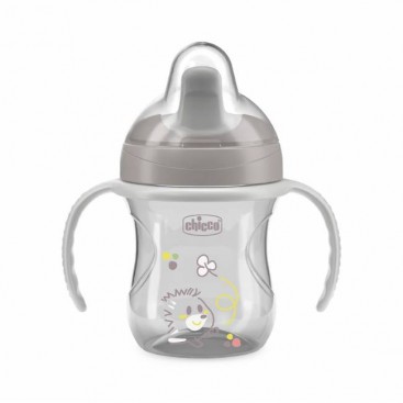 Chicco Training Cup Mix & Match 6m+ 200ml | Εκπαιδευτικό Κύπελλο Natural Γκρί για 6+ Μηνών