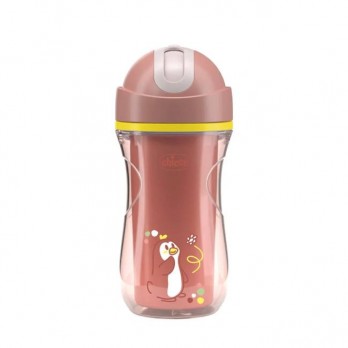 Chicco Sport Cup Pink 14m+  266ml | Παγούρι Υγρών με Καλαμάκι Ροζ για Ηλικίες 14m+