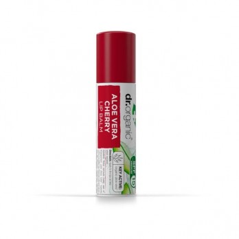 Dr.Organic Aloe Vera Cherry Lip Balm 5.7ml | Ενυδατικό Lip Balm Χειλιών με Βιολογική Αλόη Βέρα & Βιολογικό Κεράσι