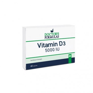 Doctor's Formulas Vitamin D3 5000IU 60softgels | Συμπλήρωμα Διατροφής, Ισχυρή Φόρμουλα Βιταμίνης D3 5000 μονάδων