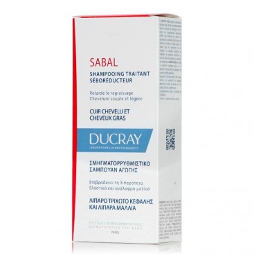 Ducray Sabal Shampoo 200ml | Σμηγματορυθμιστικό Σαμπουάν Αγωγής για Λιπαρά Μαλλιά 