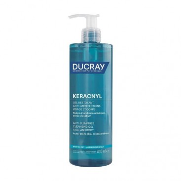 Ducray Keracnyl Gel Moussant 400ml | Αφρίζον Καθαριστικό Προσώπου & Σώματος για Λιπαρό Δέρμα με Τάση Ακμής