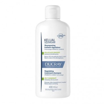 Ducray Kelual Squanorm Shampoo Pellicules Grasses 400ml | Αντιπιτυριδικό Σαμπουάν Αγωγής Κατά της Λιπαρής Πιτυρίδας 
