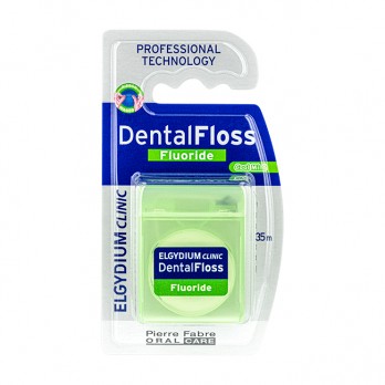 Elgydium Clinic Dental Floss Fluoride  35m | Οδοντικό Νήμα Ελαφρώς Κηρωμένο με Φθόριο
