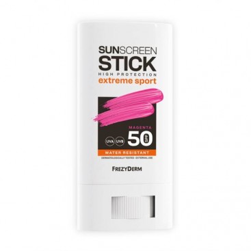 Frezyderm Sunscreen Stick Extreme Sport Magenta SPF50 20ml | Αντηλιακό Stick σε Magenta Απόχρωση, Ιδανικό για Extreme Sports