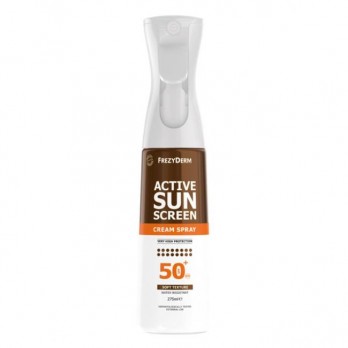 Frezyderm Active Sun Screen Cream Spray SPF50+ 275ml | Aντηλιακό Γαλάκτωμα Προσώπου - Σώματος σε Spray για Εύκολο και Ομοιόμορφο Ψεκασμό
