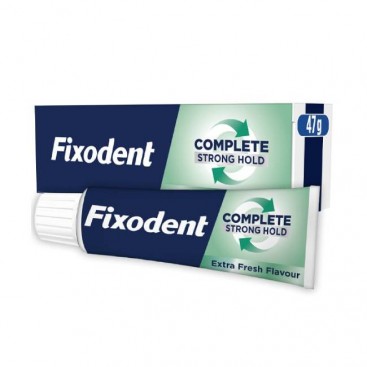 Fixodent Complete Extra Fresh Cream 47gr|Στερεωτική Κρέμα για Τεχνητές Οδοντοστοιχίες, Δροσερή Αναπνοή με Γεύση Μέντας 