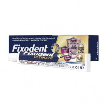 Fixodent Ultimate Fresh Flavor 40g | Στερεωτική Κρέμα Τεχνητής Οδοντοστοιχίας που Μειώνει την Τριβή, Γεύση Μέντας