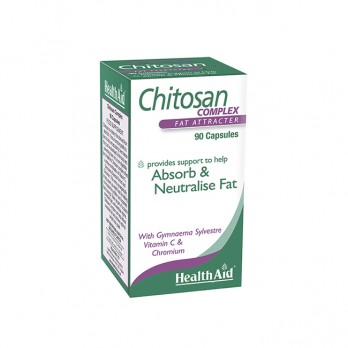 Health Aid Chitosan Complex 90caps |  Συμπλήρωμα Διατροφής για την Δέσμευση των Λιπαρών Στοιχείων