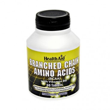 Health Aid Branched Chain Amino Acids (BCAA) with Vitamin B6 60tabs |  Συμπλήρωμα Διατροφής Αμινοξέωv