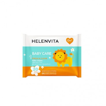 Helenvita Baby Wipes Fresh & Clean 20τμχ | Μωρομάντηλα με Χαμομήλι