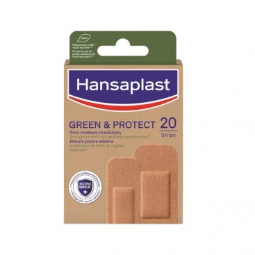 Hansaplast Green & Protect Eco 20τμχ | Αυτοκόλλητα Επιθέματα Πληγών Φιλικά προς το Περιβάλλον