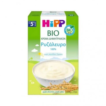 Hipp Κρέμα Ρυζάλευρο Χωρίς Γάλα από τον 5ο μήνα 200gr