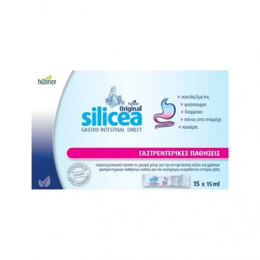 Hubner Silicea Gastro-Intestinal Gel Direct 15x15ml | Συμπλήρωμα Διατροφής Πόσιμης Γέλης Πυριτίου για την Αντιμετώπιση Οξέων Γαστρεντερικών Παθήσεων