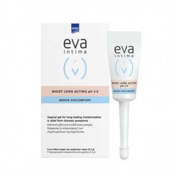 Intermed Eva Intima Moist Long Acting Minor Discomfort  pH 3.0, 9τμχ x 2.5gr |Υγραντική Κολπική Γέλη για Ανακούφιση της Ξηρότητας 