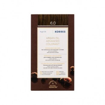 Korres Argan Oil Advanced Colorant 6.0 Dark Blonde | Μόνιμη Βαφή Μαλλιών Argan Oil 6.0 Σκούρο Ξανθό