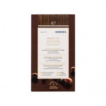 Korres Argan Oil Advanced Colorant 6.7 Cocoa | Μόνιμη Βαφή Μαλλιών Argan Oil 6.7 Κακάο