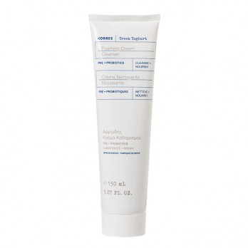 Korres Greek Yoghurt Foaming Cream Cleanser Pre-Probiotics 150ml | Ελληνικό Γιαούρτι Αφρώδης Κρέμα Καθαρισμού με Πρε & Προβιοτικά