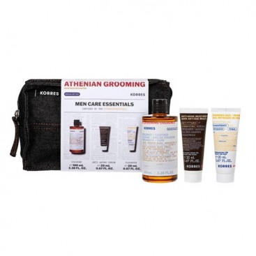 Korres Athenian Grooming Eau de Cologne Bergamot & Leather Ανδρικό Άρωμα 100ml & Athenian Grooming Αντιρυτιδική και Συσφικτική Κρέμα για Πρόσωπο και Μάτια 20ml & Athenian Grooming Δροσιστικό Gel Καθαρισμού για Πρόσωπο & Γένια 20ml