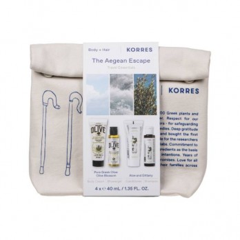 Korres The Aegean Escape Travel Essentials 4x40ml | Σετ Ταξιδίου για Μαλλιά και Σώμα