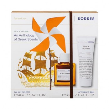 Korres Black Pepper Eau de Toilette Ανδρικό Άρωμα 50ml & Aftershave Γαλάκτωμα για Μετά το Ξύρισμα 125ml 