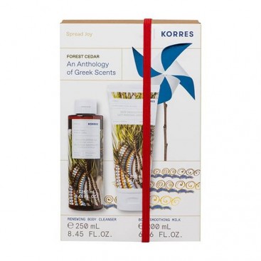 Korres Body Cleanser Forest Cedar Αφρόλουτρο με Άρωμα Κέδρου 250ml & Forest Cedar Body Smoothing Milk Ενυδατικό Γαλάκτωμα Σώματος με Άρωμα Κέδρο 200ml 