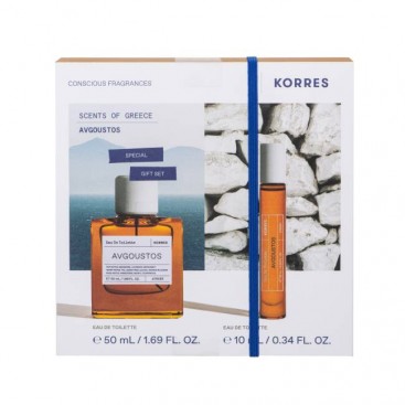 Korres Avgoustos Eau De Toilette Ανδρικό Άρωμα 50ml & Avgoustos Eau De Toilette 10ml 