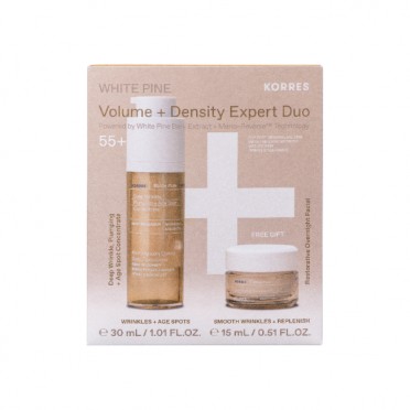 Korres White Pine Deep Wrinkle, Plumping + Age Spot Concentrate Λευκή Πεύκη Aναπλήρωση Όγκου Oρός Προσώπου 30ml & Δώρο White Pine Αναπλήρωση Όγκου Κρέμα Νύχτας 15ml