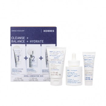 Korres Greek Yoghurt, Smart Yoghurt™ Probiotic Super Serum Ορός Προσώπου με Προβιοτικά 30ml & Greek Yoghurt Αφρώδης Kρέμα Καθαρισμού με Προβιοτικά 75ml & Greek Yoghurt Κρέμα-Gel Προσώπου με Προβιοτικά για Κανονικές - Μικτές Επιδερμίδες 20ml