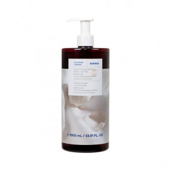 Korres Body Cleanser White Rose & Cotton 1lt | Αφρόλουτρο με Άρωμα Λευκά Άνθη και Βαμβάκι